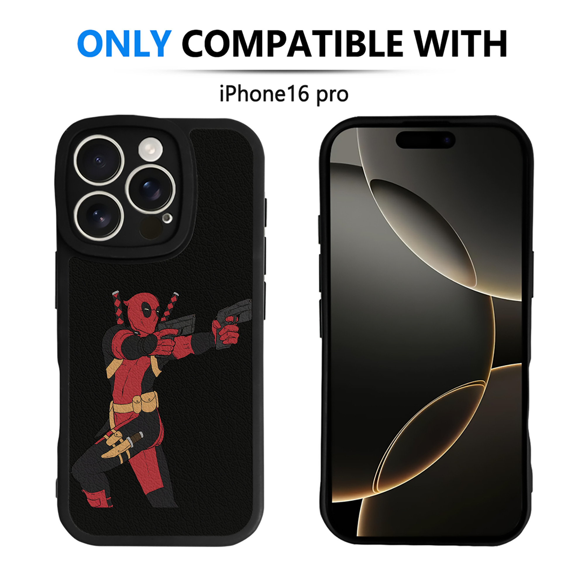 （画像用） Deadpool デッドプール 【iPhone 16シリーズ対応】シリコンスマホケース（レザー調） 材質：シリコン